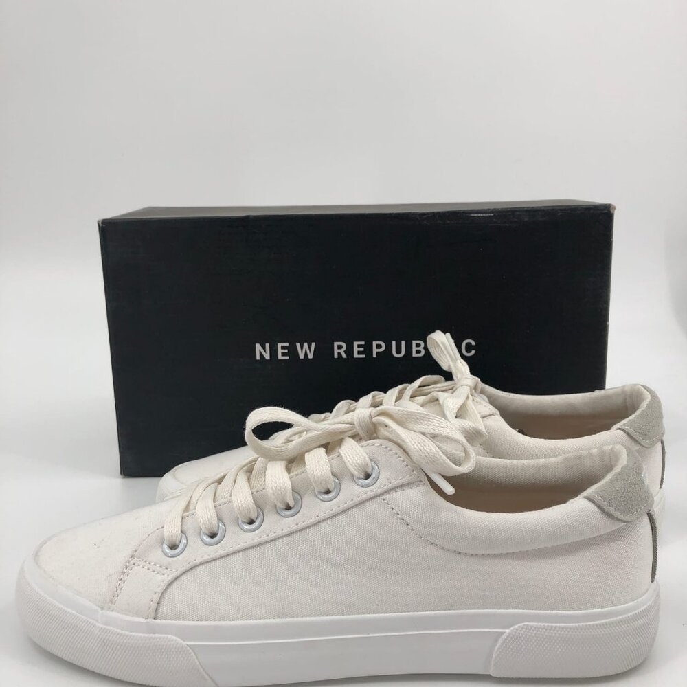 New Republic White Breathable Comfort Sneakers | Athletic Style